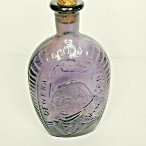 General George Washington Eagle Decanter Bottle 8.75" Antique Glass Purple Tint